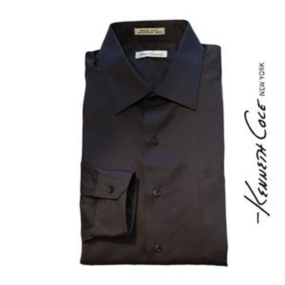 Kenneth Cole New York Dress Shirt - Charcoal Grey Size 17 32/33 - Picture 1 of 3